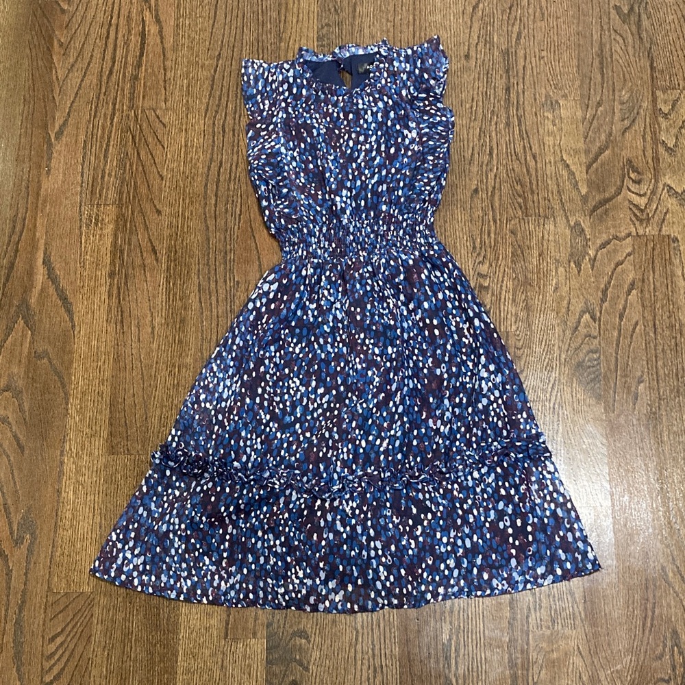 Aqua Girls Navy and Floral Petal Dress